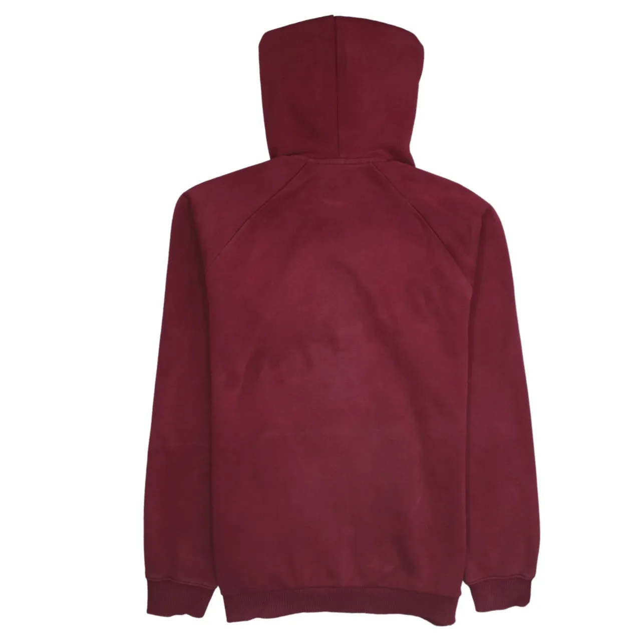 Adidas Burgundy Red Hoodie Women’s Large Printed Trefoil Logo Front Pocket Pullover Sweatshirt sold by Vintage Club product image thumbnail 2
