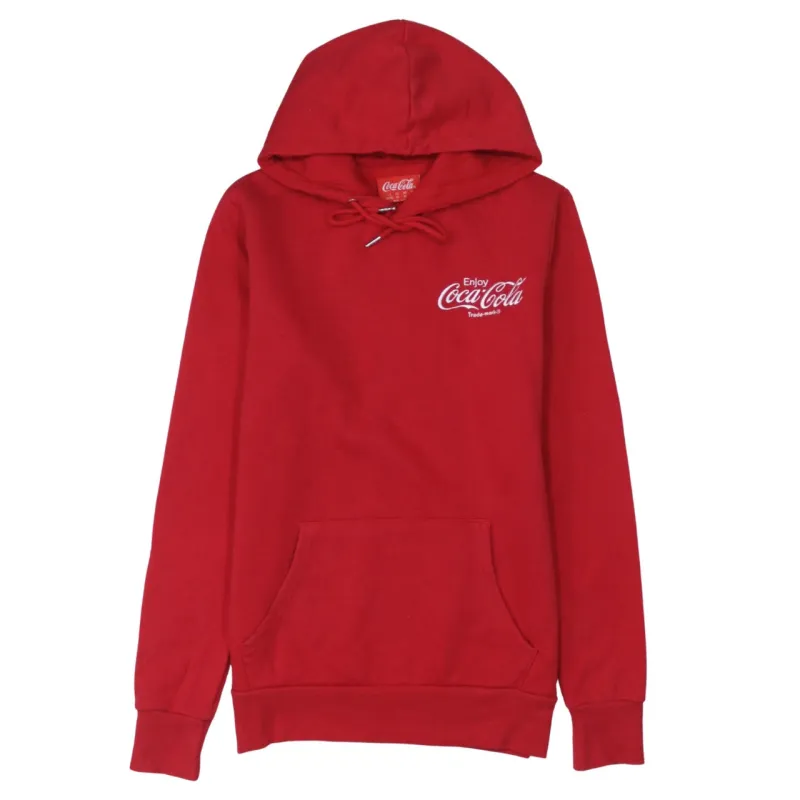 Coca Cola 90's Drawstring Pockets Pullover Hoodie XSmall Red sold by Vintage Club