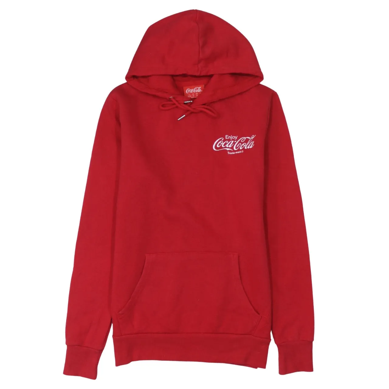 Coca Cola 90's Drawstring Pockets Pullover Hoodie XSmall Red sold by Vintage Club