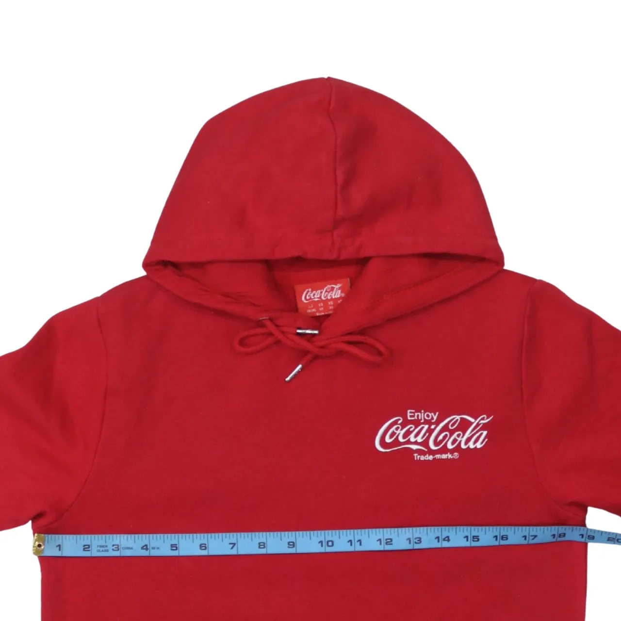 Coca Cola 90's Drawstring Pockets Pullover Hoodie XSmall Red sold by Vintage Club product image thumbnail 5