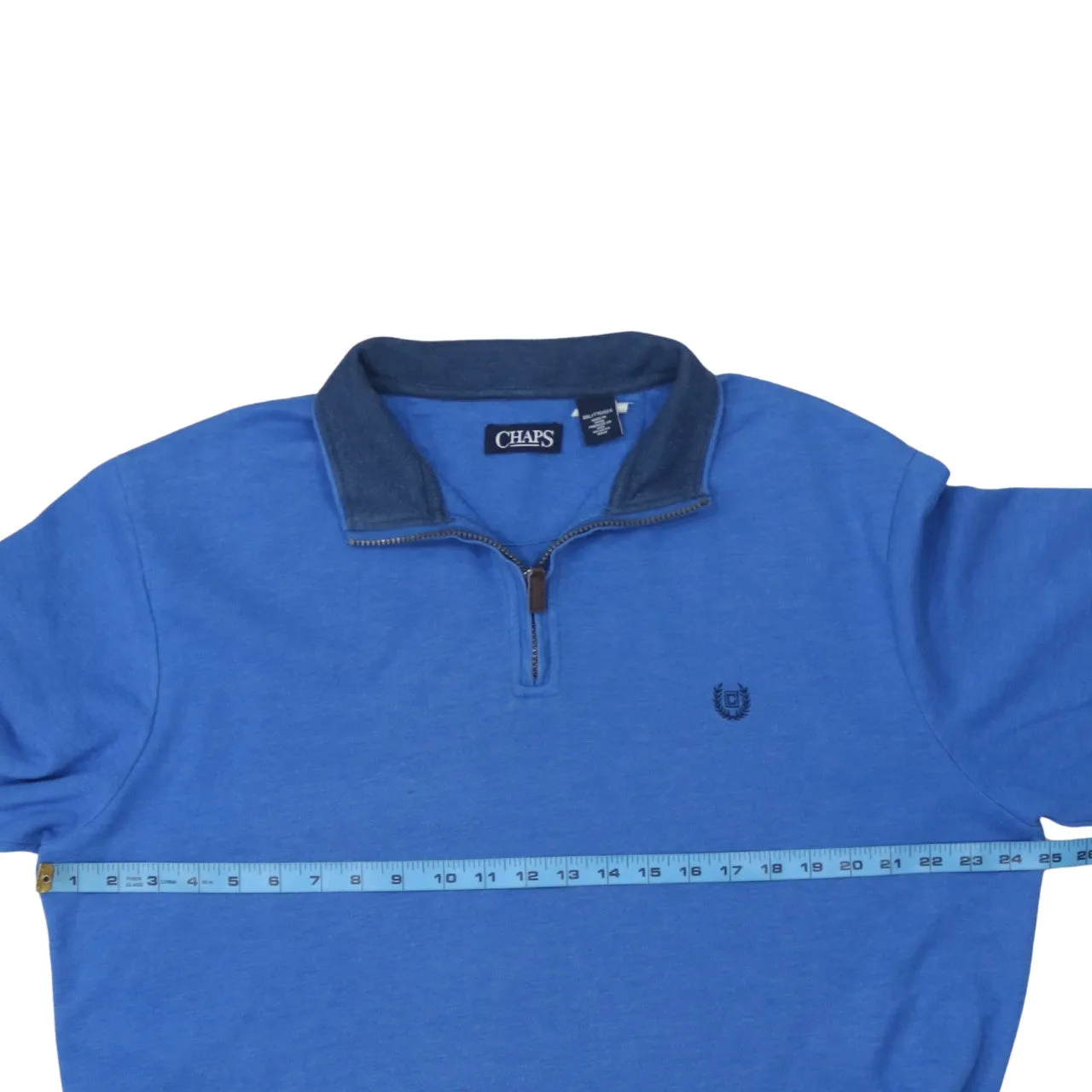 Chaps 90's Lightweight Quarter Zip Sweatshirt XXLarge (2XL) Blue sold by Vintage Club product image thumbnail 5
