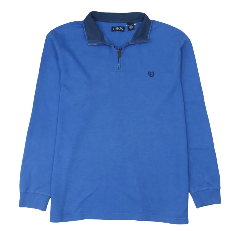 Chaps 90's Lightweight Quarter Zip Sweatshirt XXLarge (2XL) Blue sold by Vintage Club