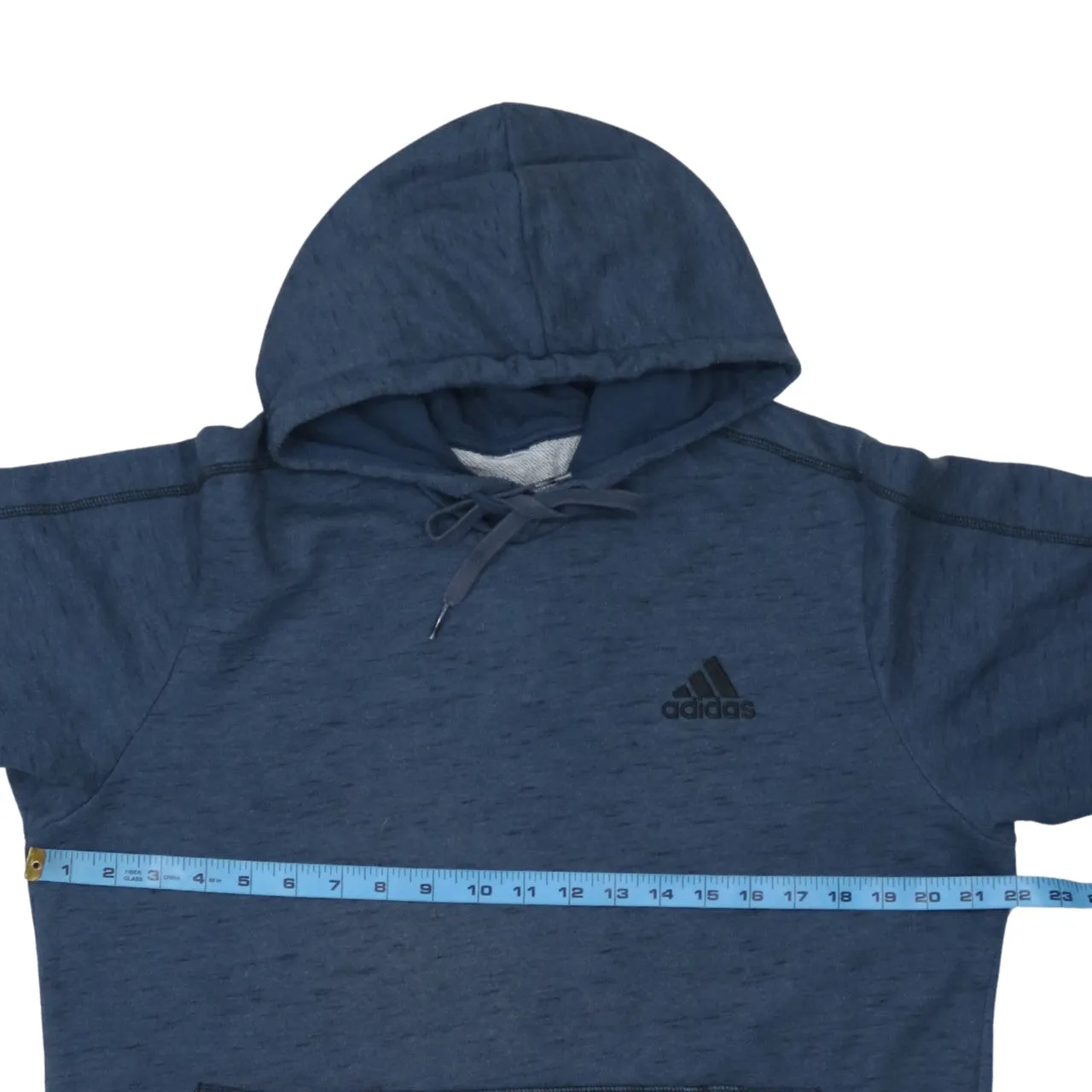 Adidas 90's Drawstring Pockets Pullover Hoodie Medium Navy Blue sold by Vintage Club product image thumbnail 5