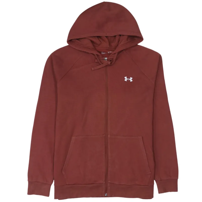Under Armour Rust Brown Zip Hoodie Men’s XLarge Embroidered Logo Split Pocket Sweatshirt sold by Vintage Club