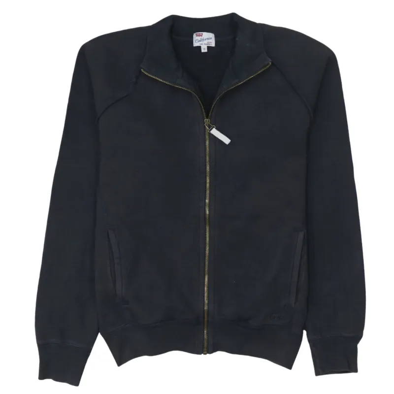 Levi's Faded Black Zip Sweatshirt Men's Small Raglan Sleeve Pockets Casual Jacket made by Levi's