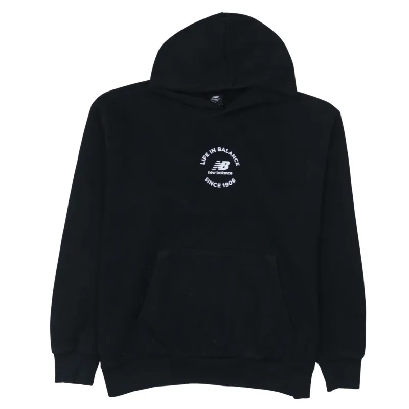 New Balance 90's Drawstring Pockets Pullover Hoodie Medium Black made by New Balance