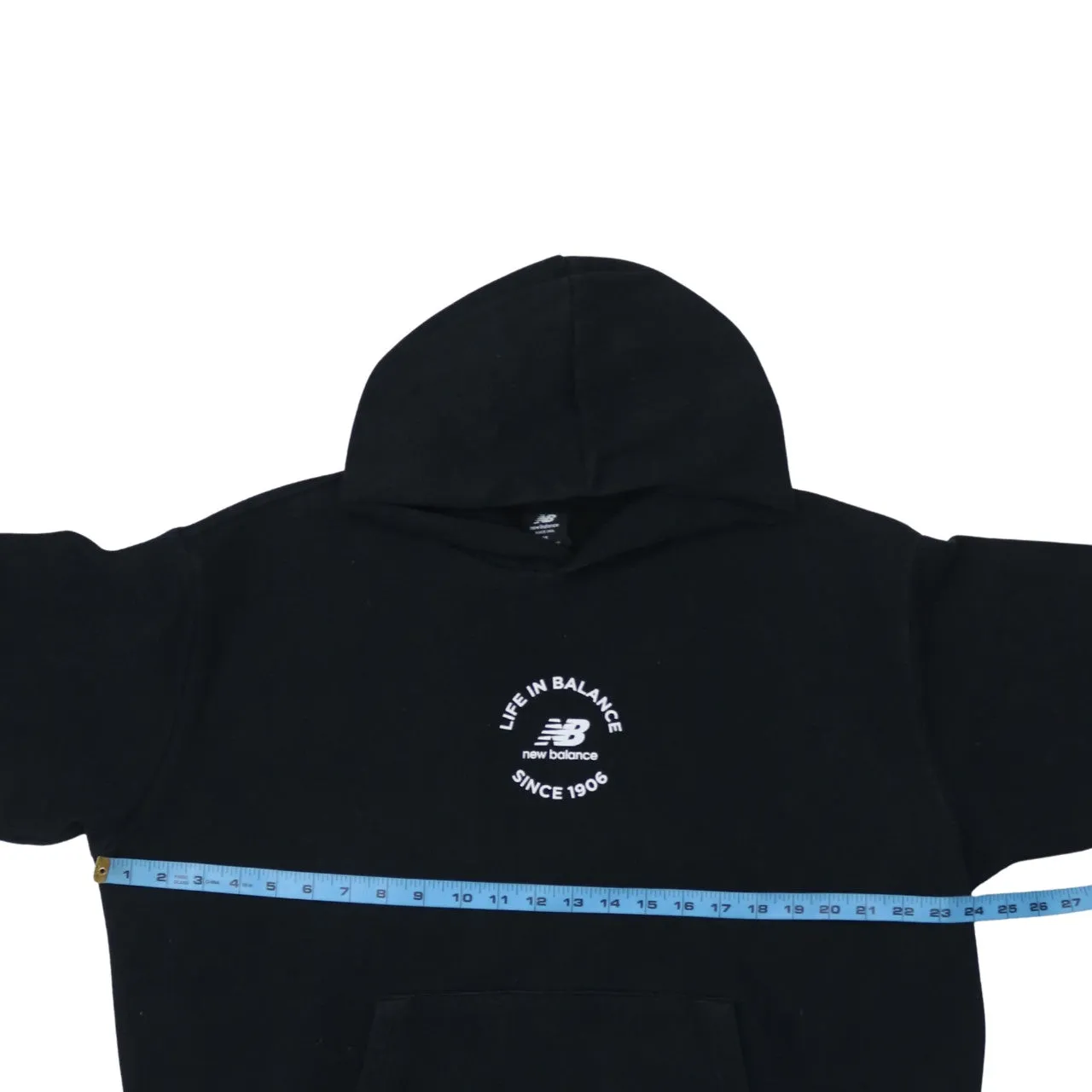 New Balance 90's Drawstring Pockets Pullover Hoodie Medium Black sold by Vintage Club product image thumbnail 5