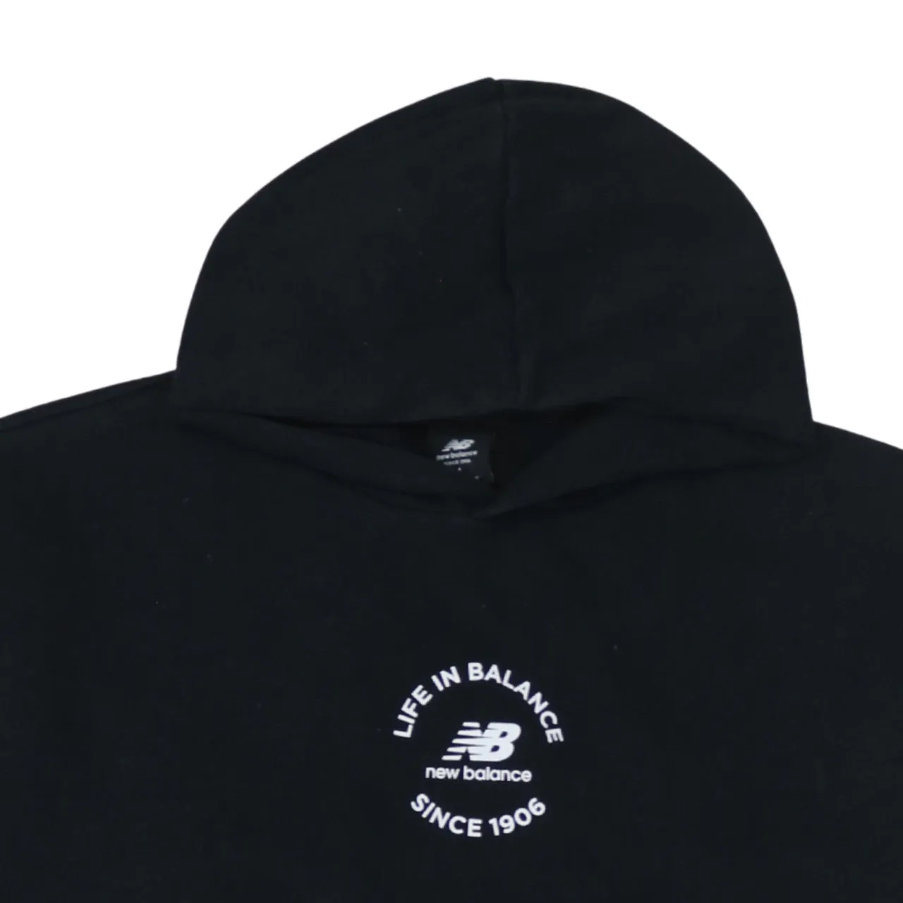 New Balance 90's Drawstring Pockets Pullover Hoodie Medium Black sold by Vintage Club product image thumbnail 3