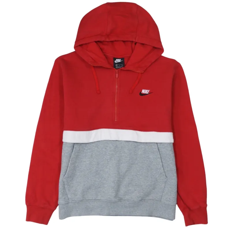 Nike 90's Swoosh Half Zip Hoodie Medium Red sold by Vintage Club