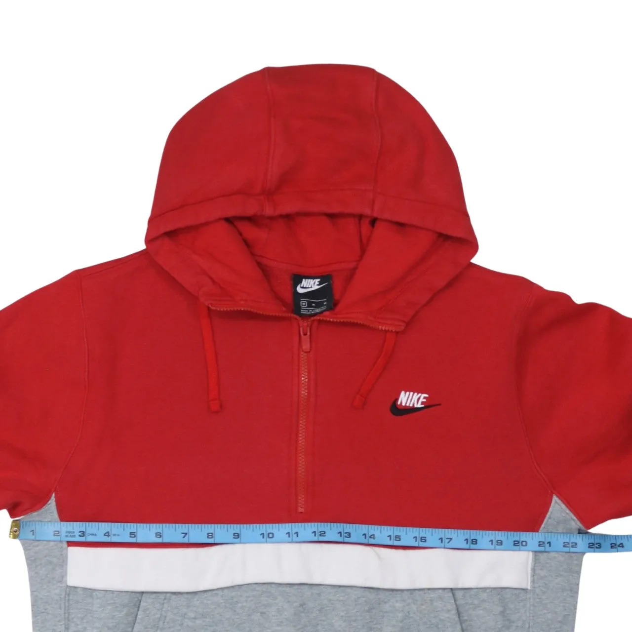 Nike 90's Swoosh Half Zip Hoodie Medium Red sold by Vintage Club product image thumbnail 5
