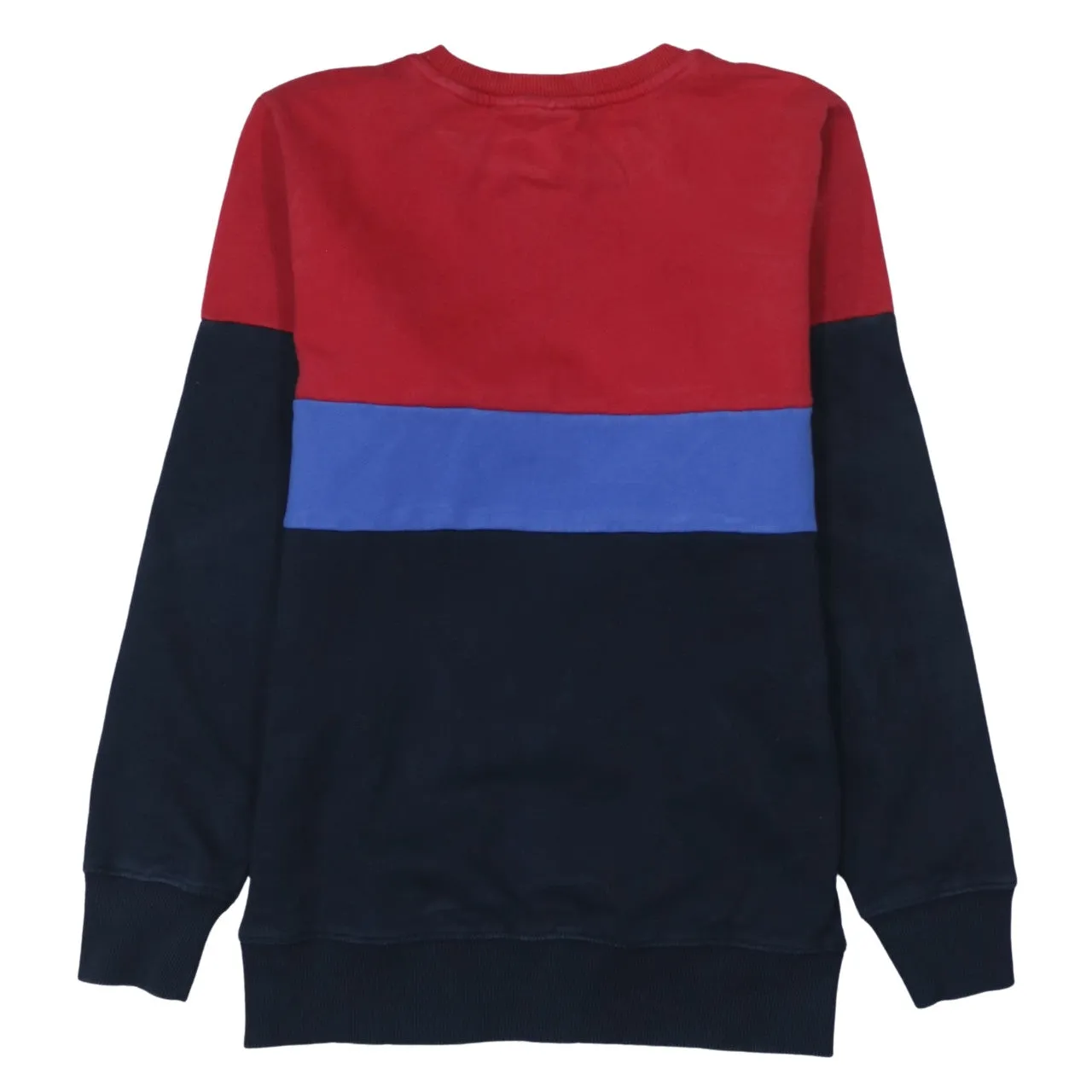 Napapijri Red Navy Colour Block Sweatshirt Women's XSmall Printed Logo Crewneck Pullover sold by Vintage Club product image thumbnail 2
