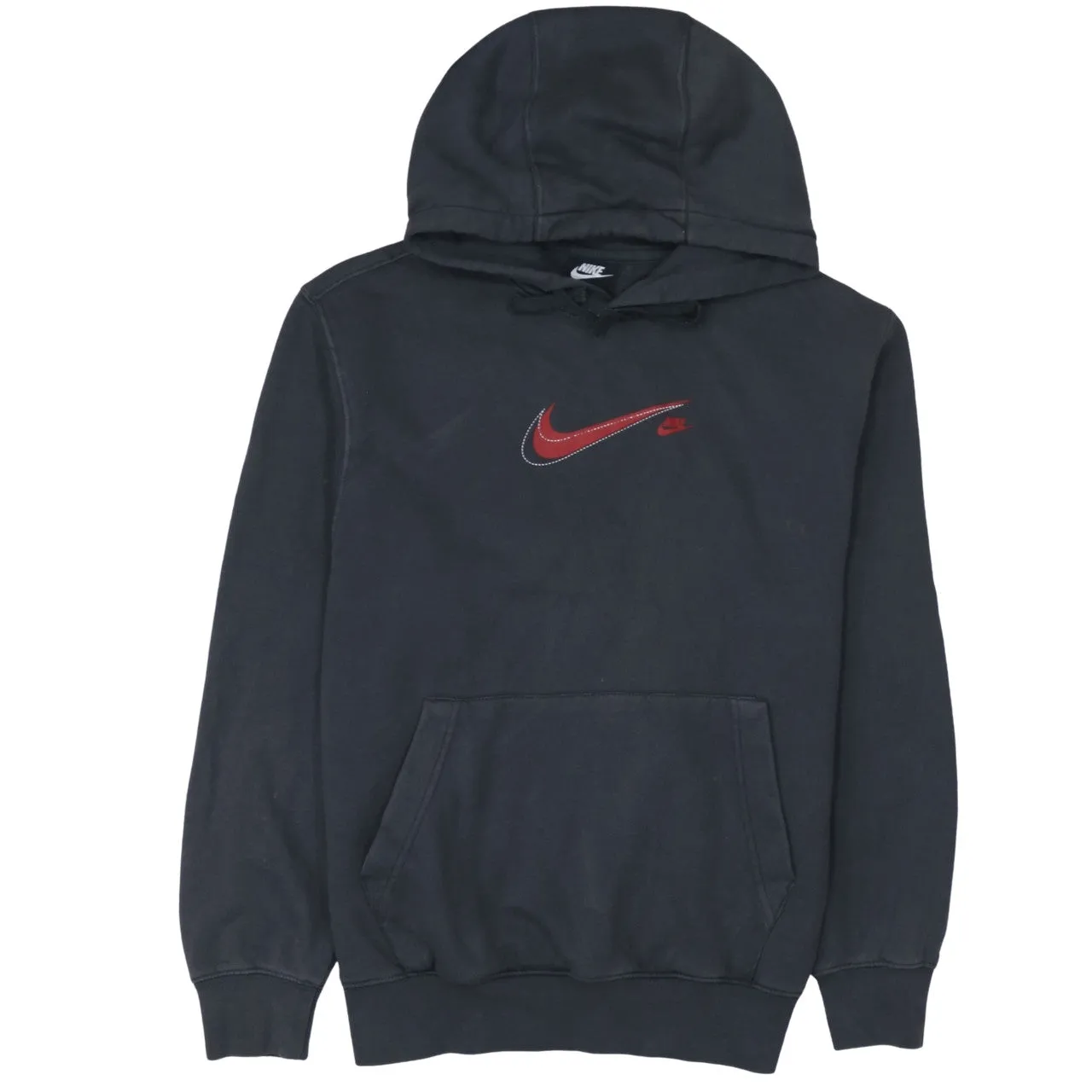 Nike 90's Center Middle Swoosh Pullover Hoodie Small Black sold by Vintage Club