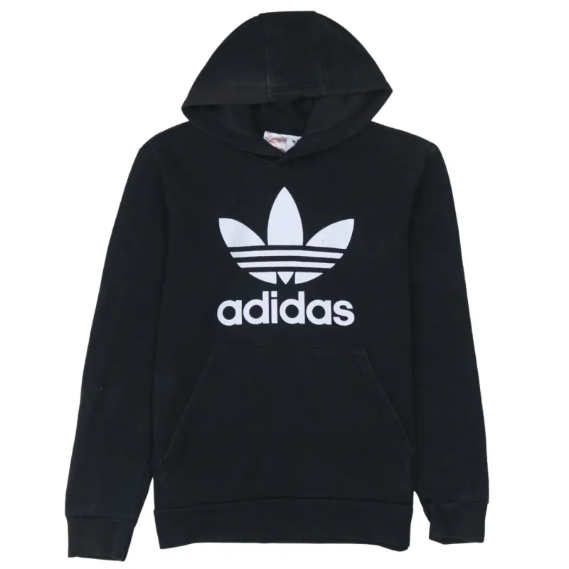 Adidas 90's Spellout Pullover Hoodie Large Black sold by Vintage Club