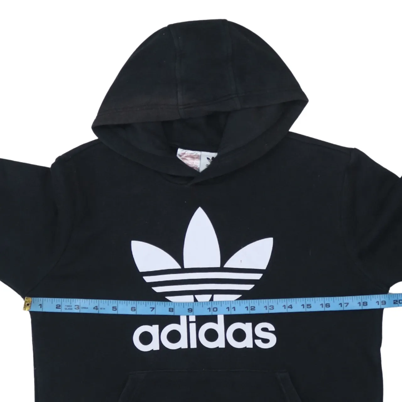 Adidas 90's Spellout Pullover Hoodie Large Black sold by Vintage Club product image thumbnail 5