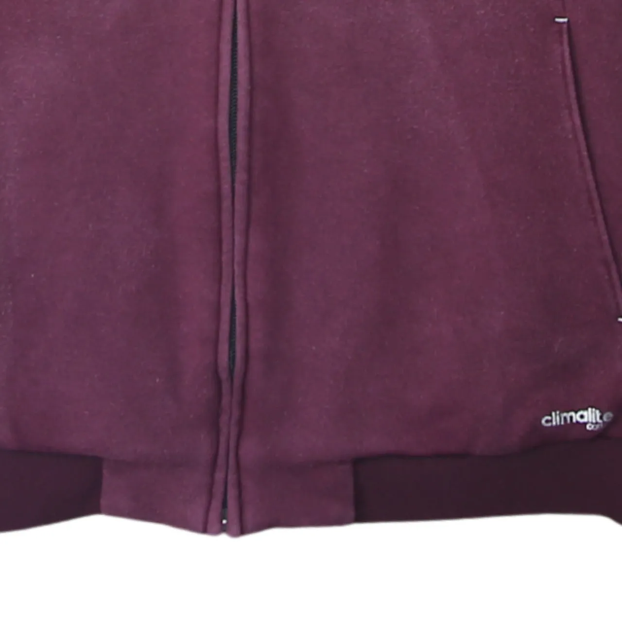Adidas 90's Striped Sleeve Full Zip Up Hoodie Medium Burgundy Red sold by Vintage Club product image thumbnail 4