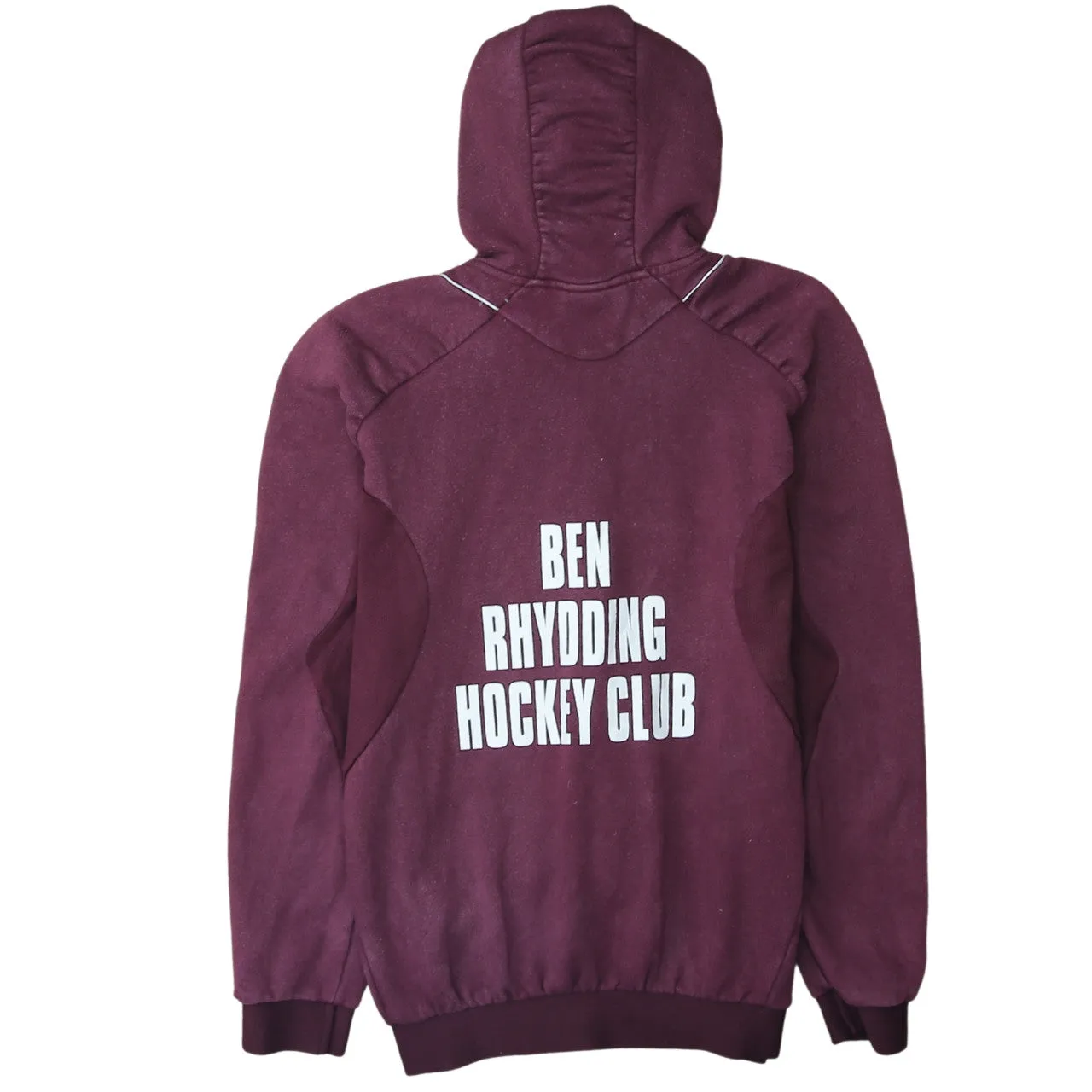 Adidas 90's Striped Sleeve Full Zip Up Hoodie Medium Burgundy Red sold by Vintage Club product image thumbnail 2