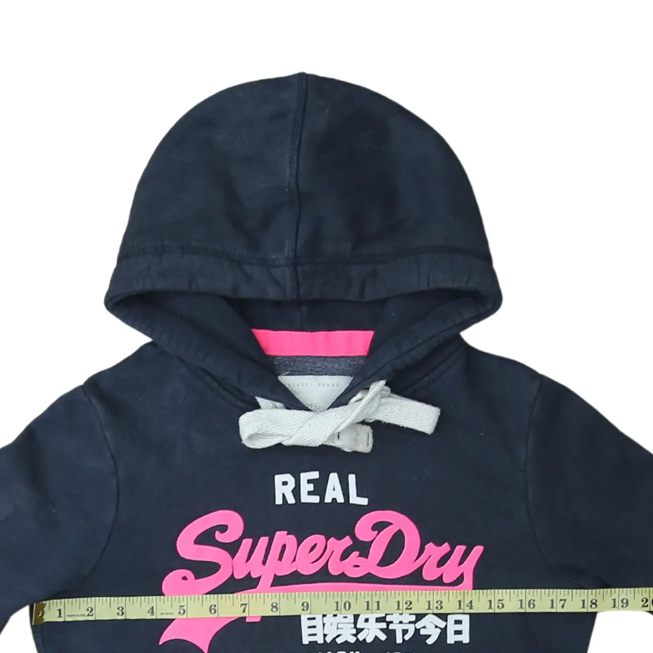 Super Dry 90's Spellout Pullover Hoodie Small Black sold by Vintage Club product image thumbnail 5