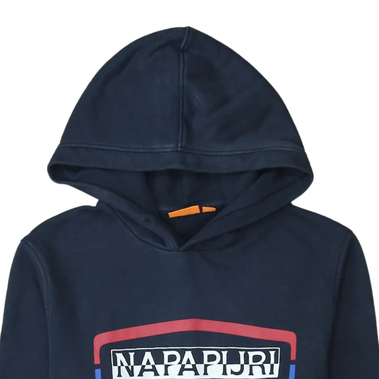 Napapijri 90's Spellout Pullover Hoodie Medium Navy Blue sold by Vintage Club product image thumbnail 3