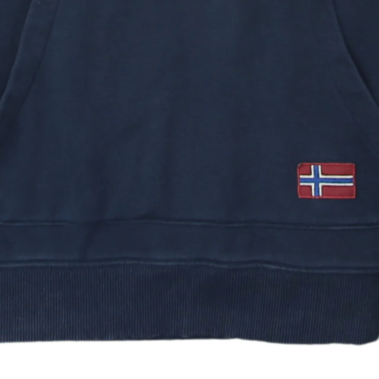 Napapijri 90's Spellout Pullover Hoodie Medium Navy Blue sold by Vintage Club product image thumbnail 4