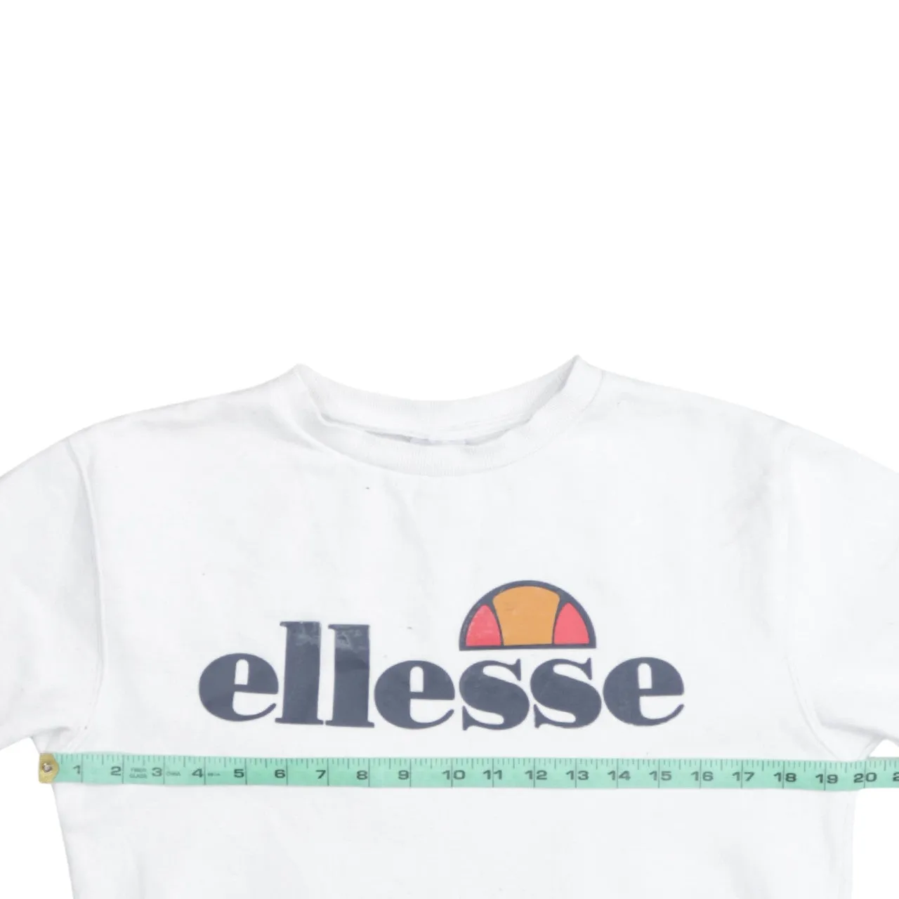 Ellesse White Sweatshirt Women's Medium Printed Front Logo Crewneck Pullover Top sold by Vintage Club product image thumbnail 5