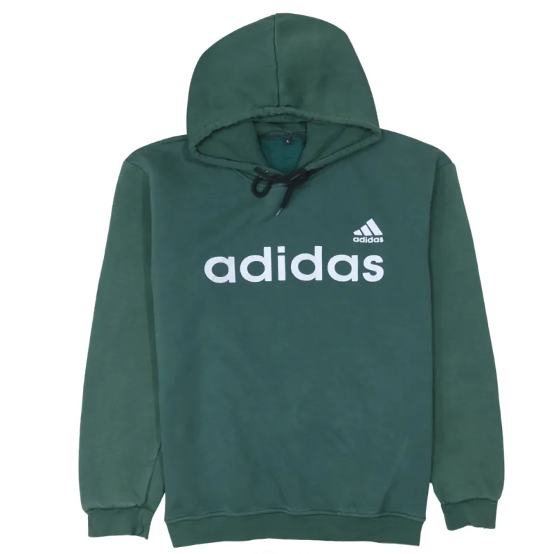 Adidas Dark Green Hoodie Men's Large Printed Logo Drawstring Hood Pullover Sweatshirt sold by Vintage Club