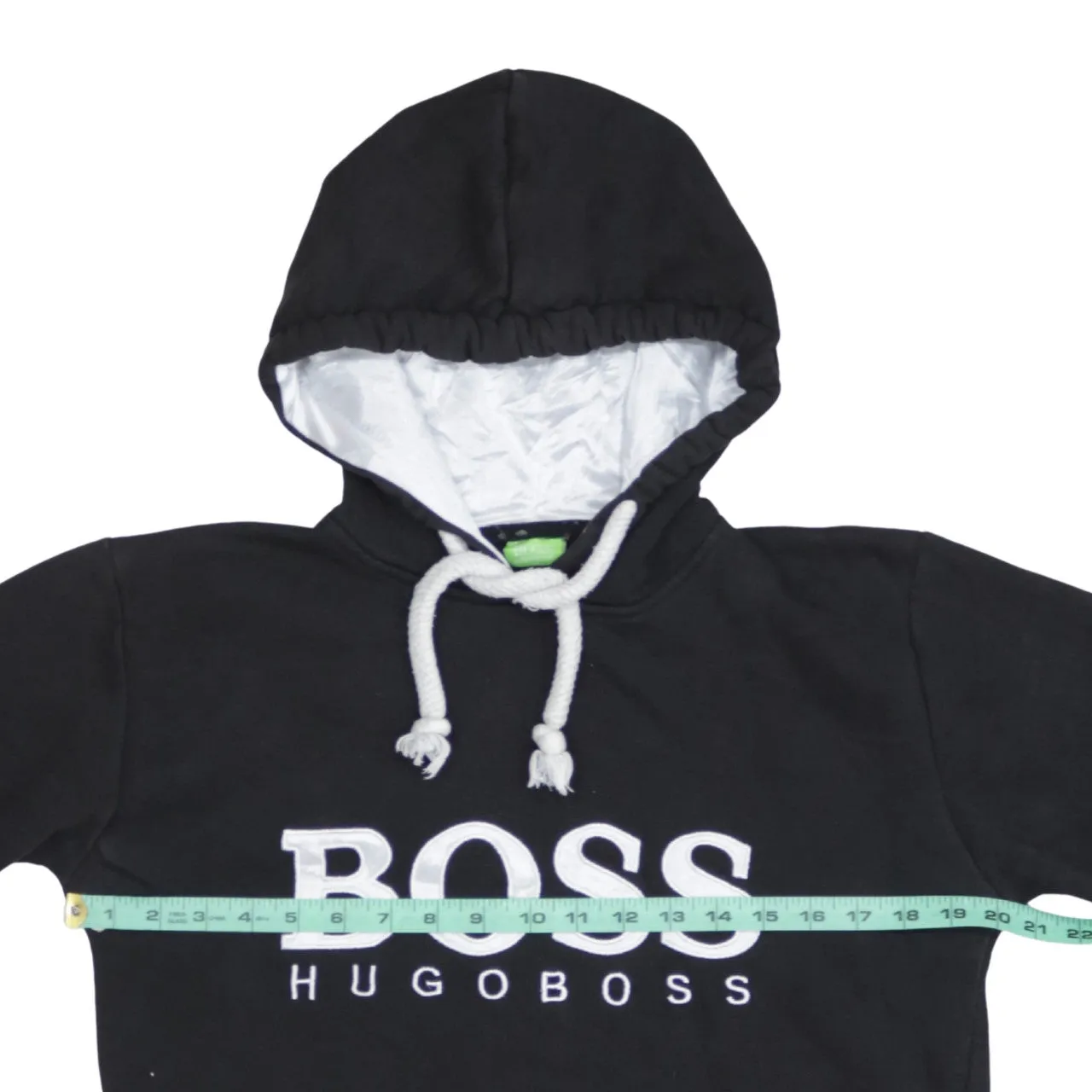 HUGO BOSS Black Hoodie Men's Small Embroidered Logo Drawstring Hood Front Pocket Sweatshirt sold by Vintage Club product image thumbnail 5