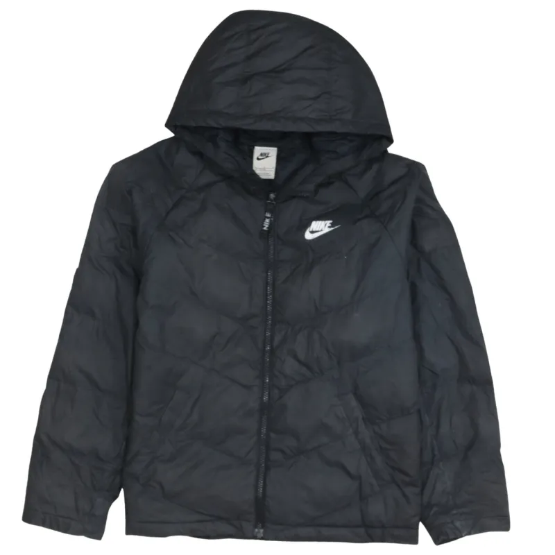 Nike 90's Swoosh Full Zip Up Windbreaker Large Black made by Nike