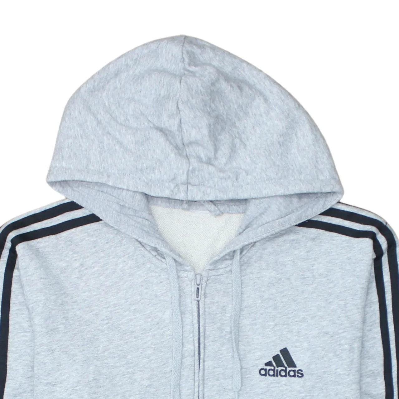 Adidas 90's Striped Sleeve Full Zip Up Hoodie Medium Grey sold by Vintage Club product image thumbnail 3