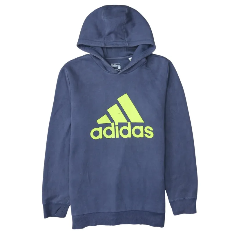 Adidas 90's Spellout Pullover Hoodie Large Navy Blue sold by Vintage Club