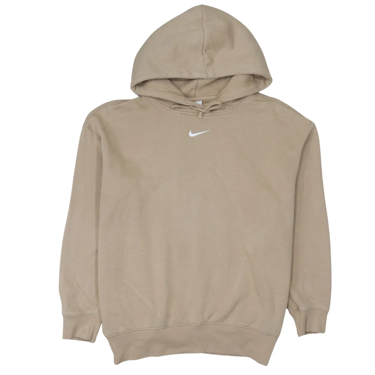 Nike 90's Center Middle Swoosh Pullover Hoodie Small Beige Cream sold by Vintage Club