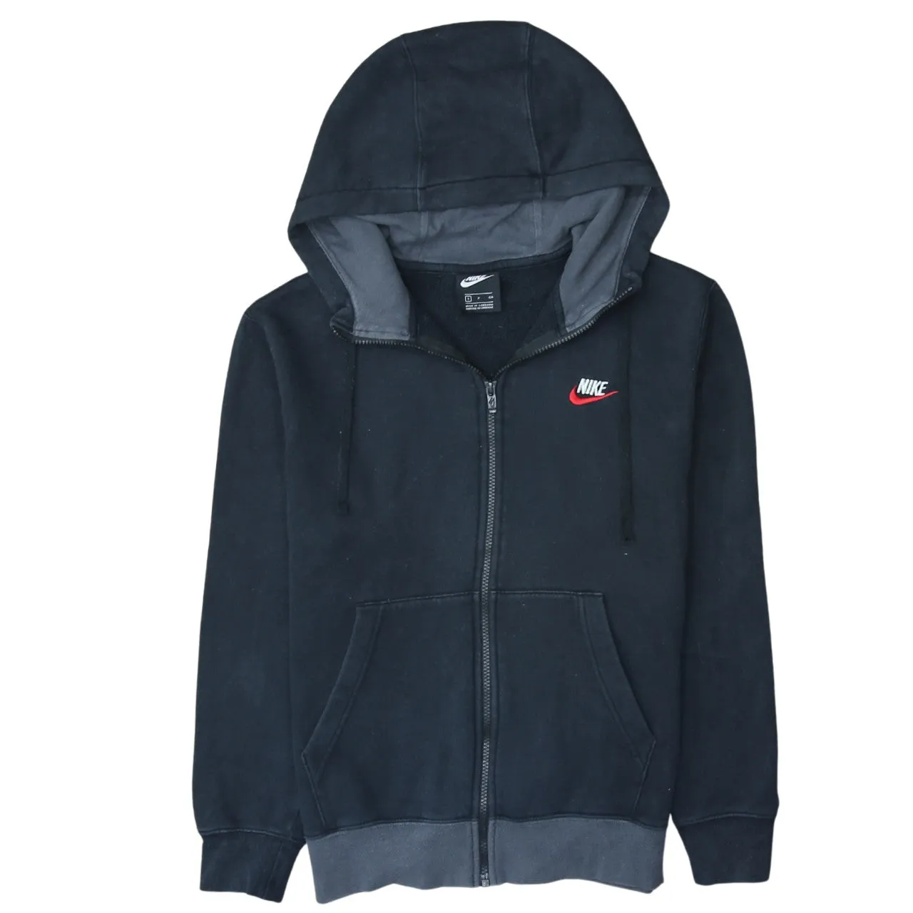 Nike 90's Swoosh Full Zip Up Hoodie Small Black sold by Vintage Club