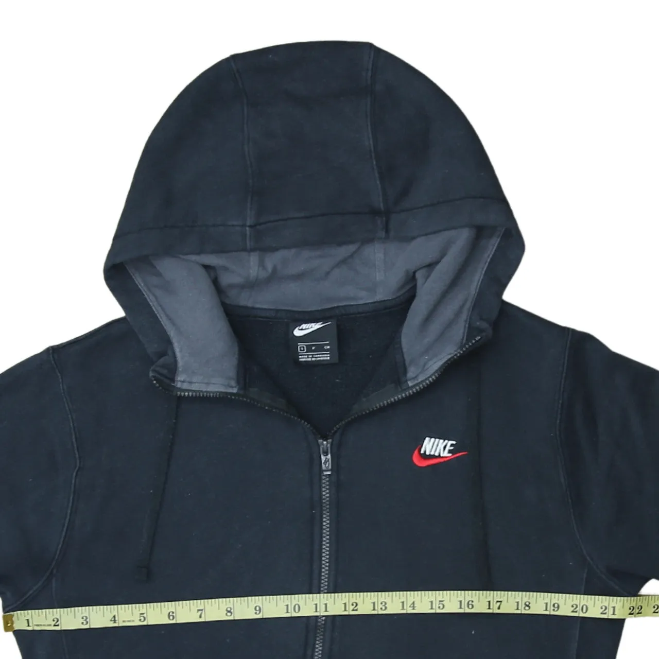Nike 90's Swoosh Full Zip Up Hoodie Small Black sold by Vintage Club product image thumbnail 5