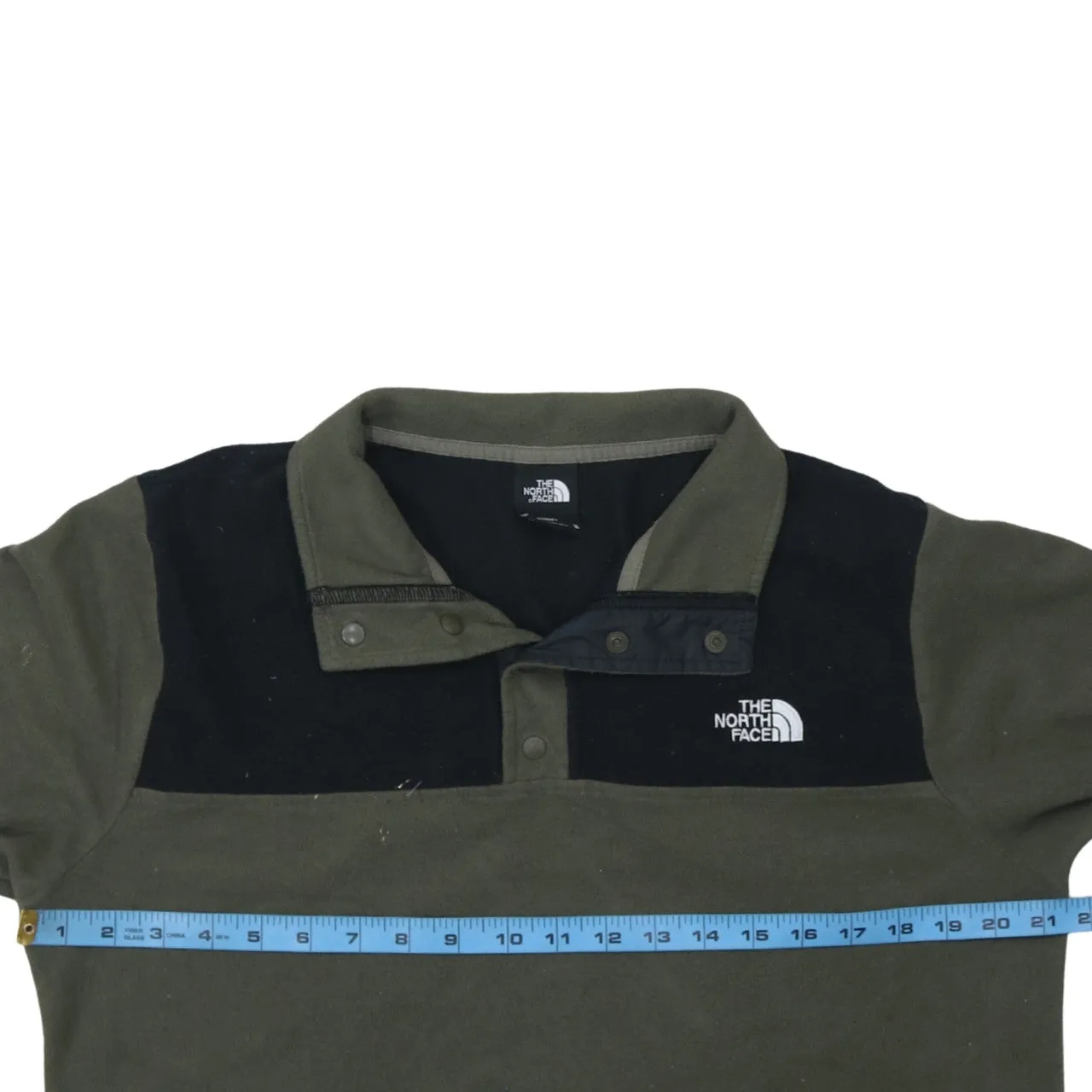 The North Face 90's Hiking Warm Quarter Button Fleece Jumper Medium Khaki Green sold by Vintage Club product image thumbnail 5