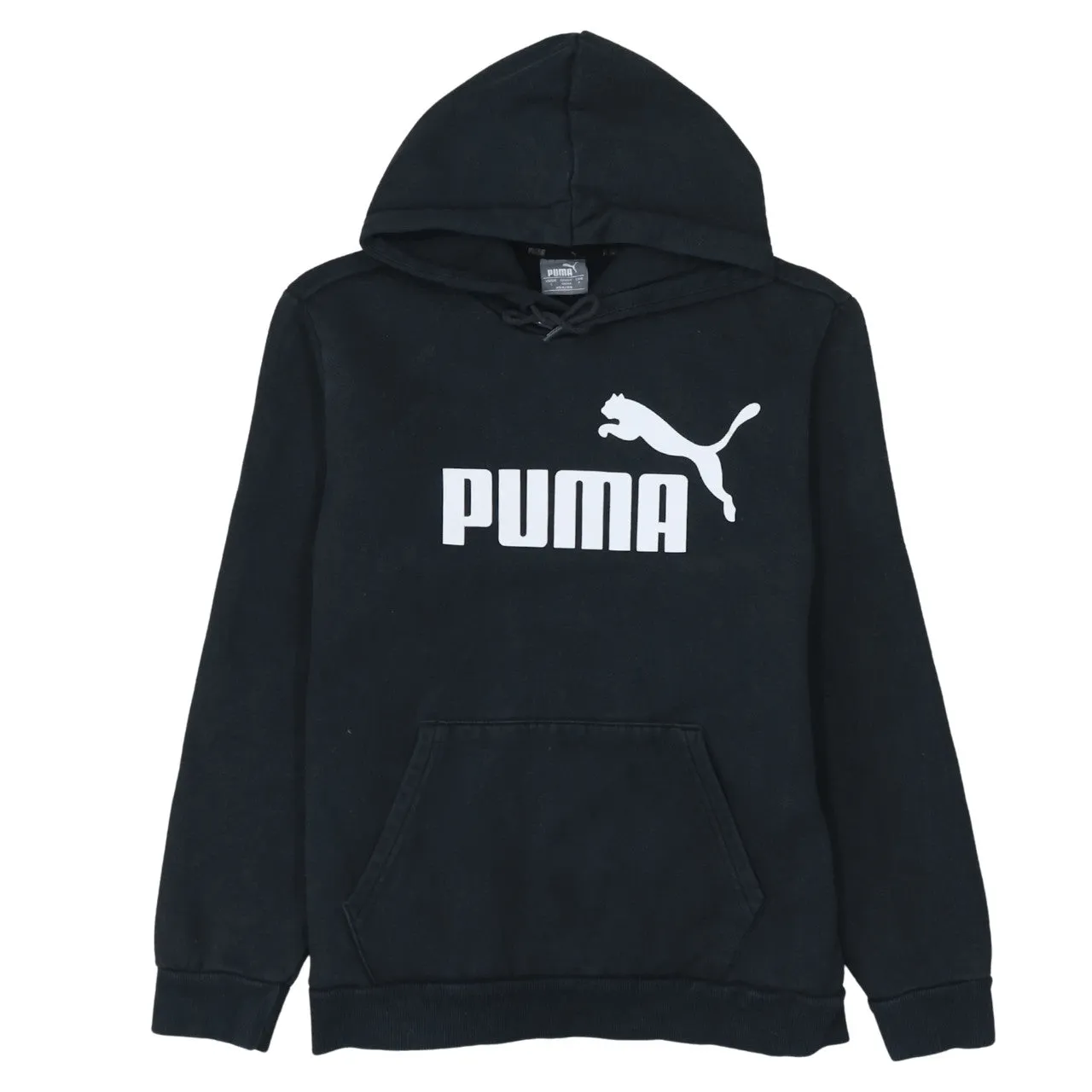 Puma 90's Spellout Pullover Hoodie Small Black sold by Vintage Club