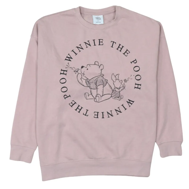 Disney 90's Winnie The Pooh Crew Neck Sweatshirt Medium Pink made by Disney