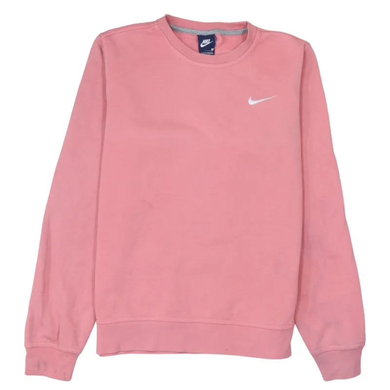 Nike Pink Sweatshirt Men's Small Printed Swoosh Logo Crewneck Pullover Fleece Top sold by Vintage Club
