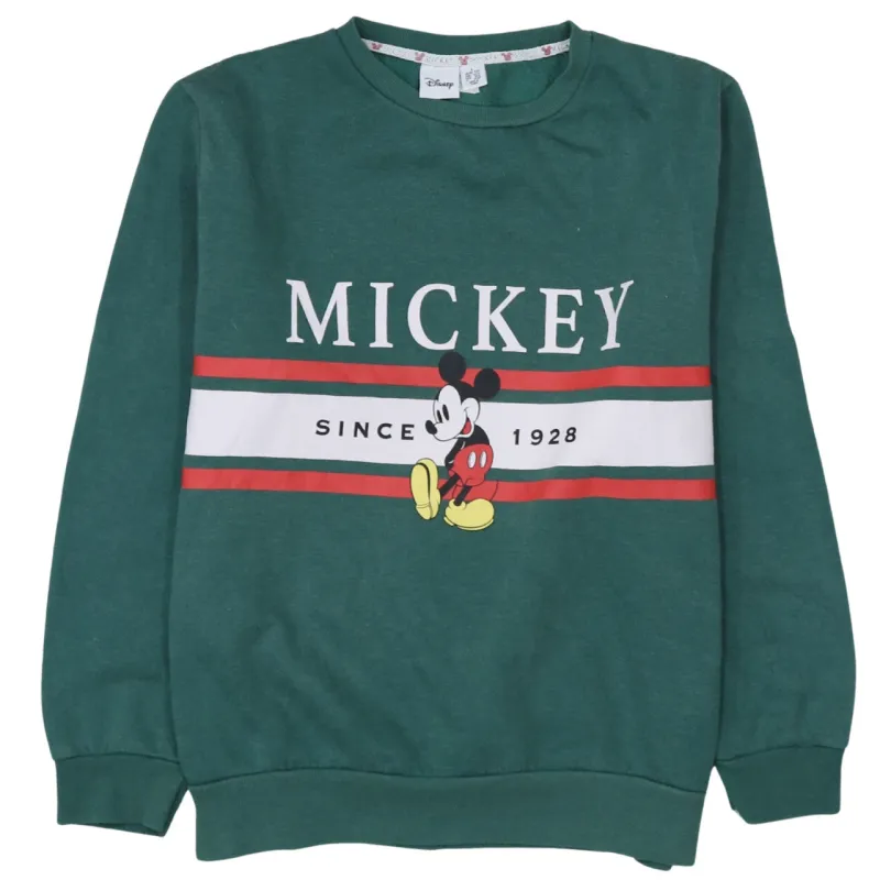 Disney 90's Mickey Mouse Crew Neck Sweatshirt Large Green sold by Vintage Club