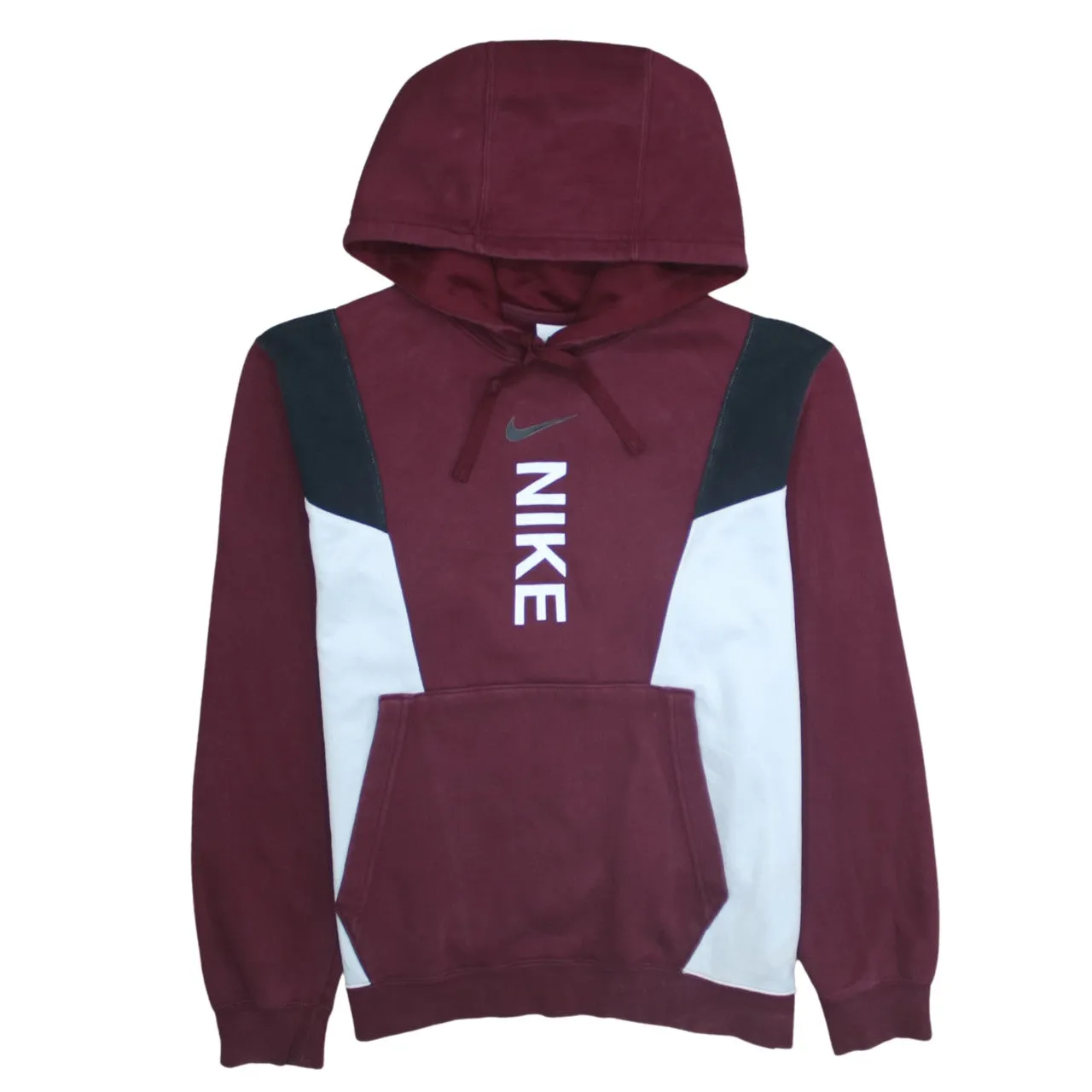 Nike 90's Center Middle Swoosh Pullover Hoodie Medium Burgundy Red sold by Vintage Club