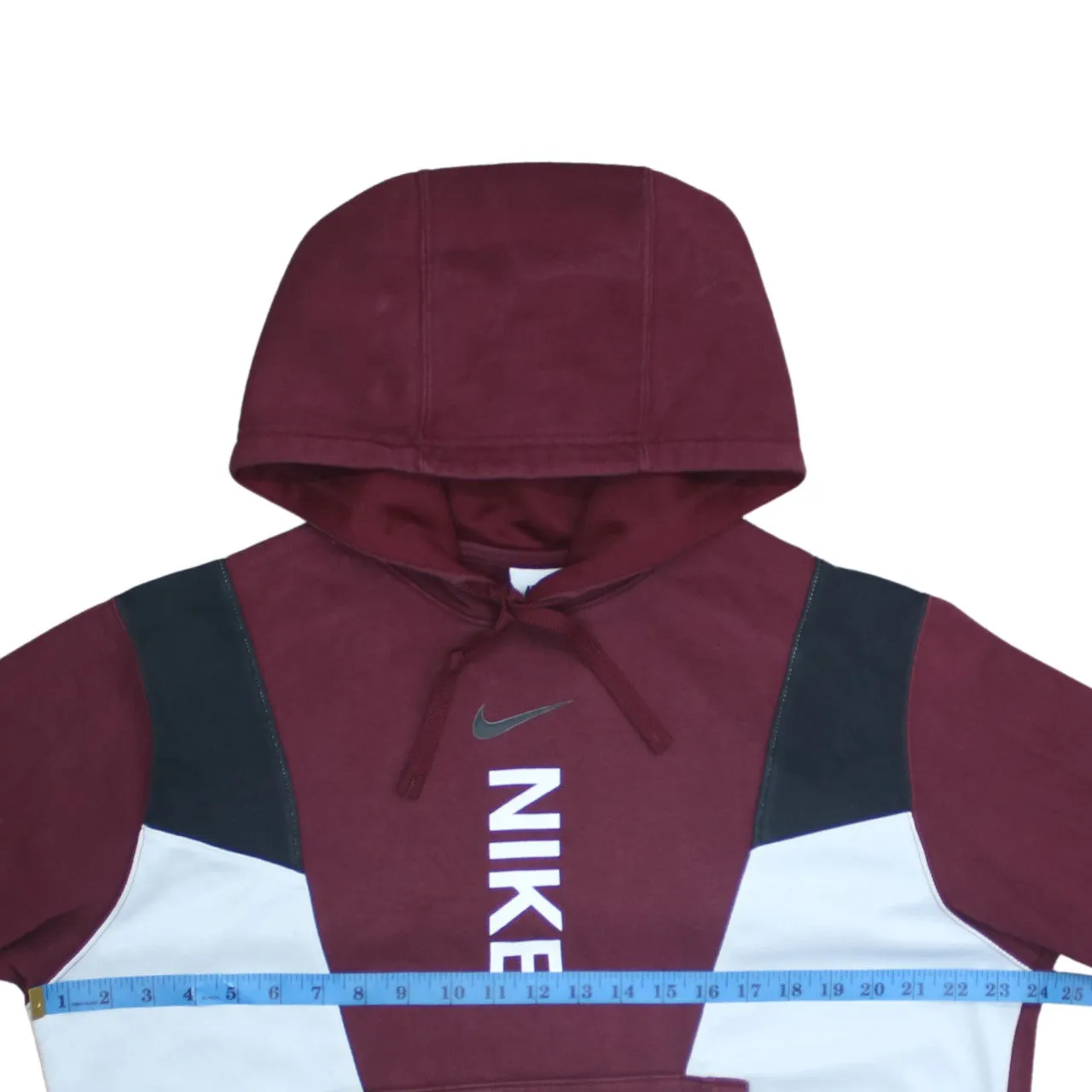 Nike 90's Center Middle Swoosh Pullover Hoodie Medium Burgundy Red sold by Vintage Club product image thumbnail 5