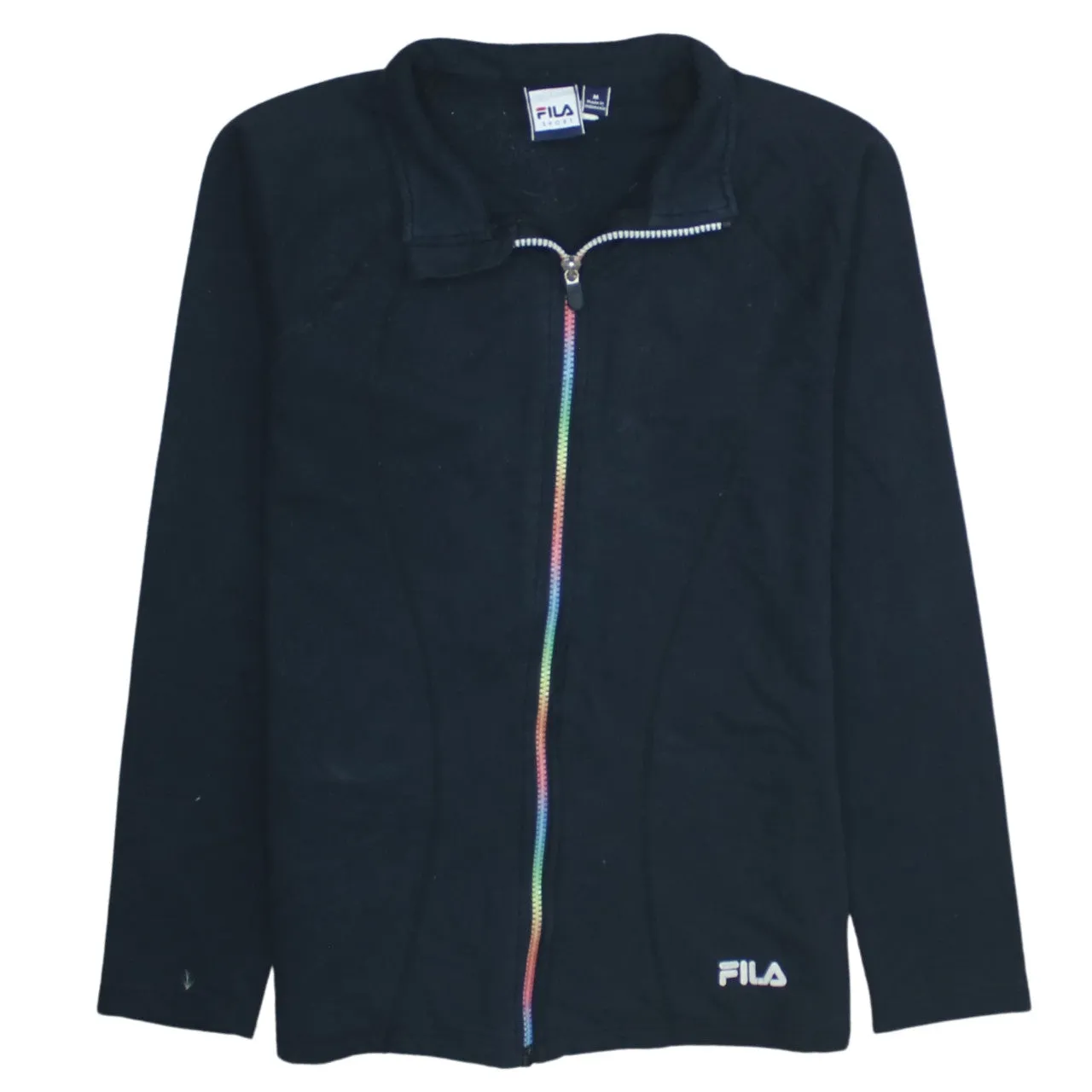Fila 90's Lightweight Full Zip Up Sweatshirt Medium Black sold by Vintage Club