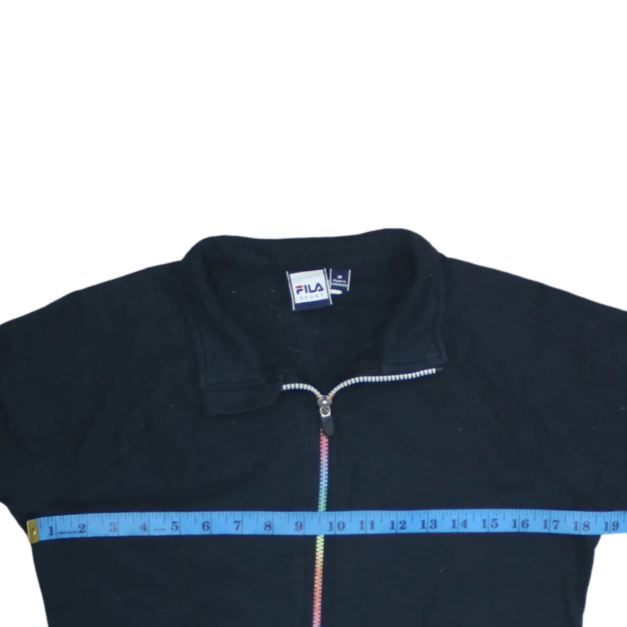 Fila 90's Lightweight Full Zip Up Sweatshirt Medium Black sold by Vintage Club product image thumbnail 5