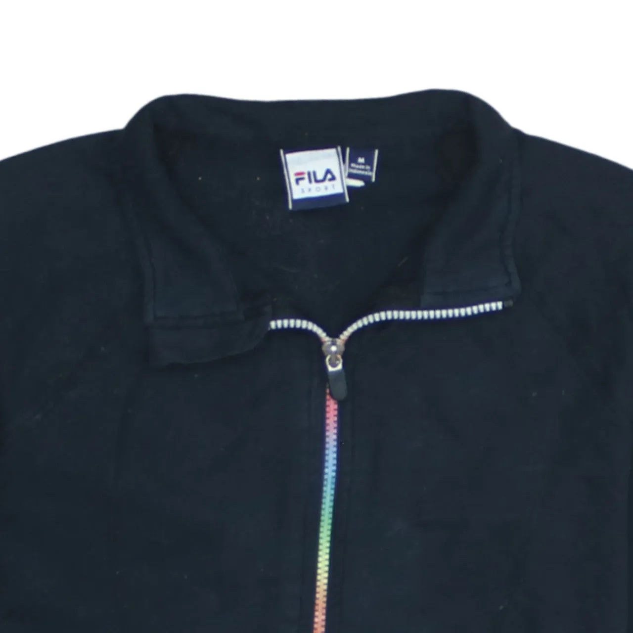 Fila 90's Lightweight Full Zip Up Sweatshirt Medium Black sold by Vintage Club product image thumbnail 3