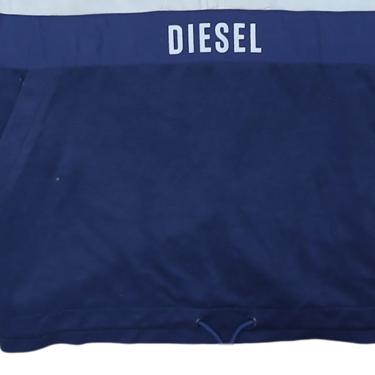 Diesel Navy Blue Half Zip Sweatshirt Women's XLarge Contrast Panel Printed Logo Pullover Top sold by Vintage Club product image thumbnail 4