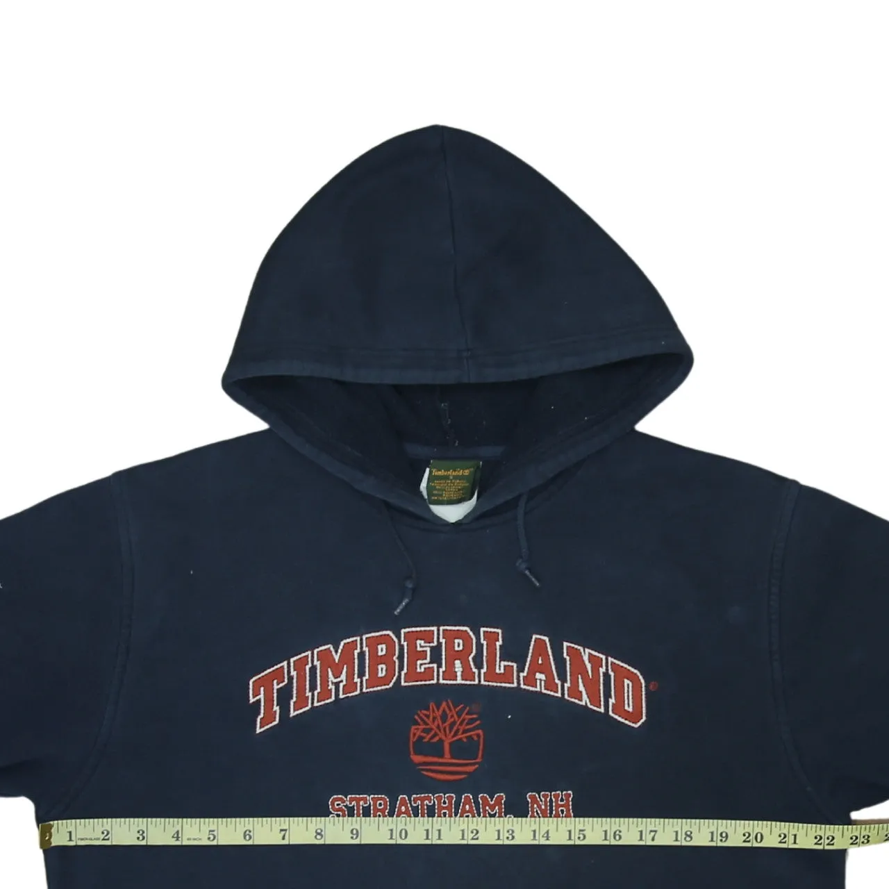 Timberland Navy Blue Hoodie Men’s Small Embroidered Spellout Logo Front Pocket Sweatshirt sold by Vintage Club product image thumbnail 5