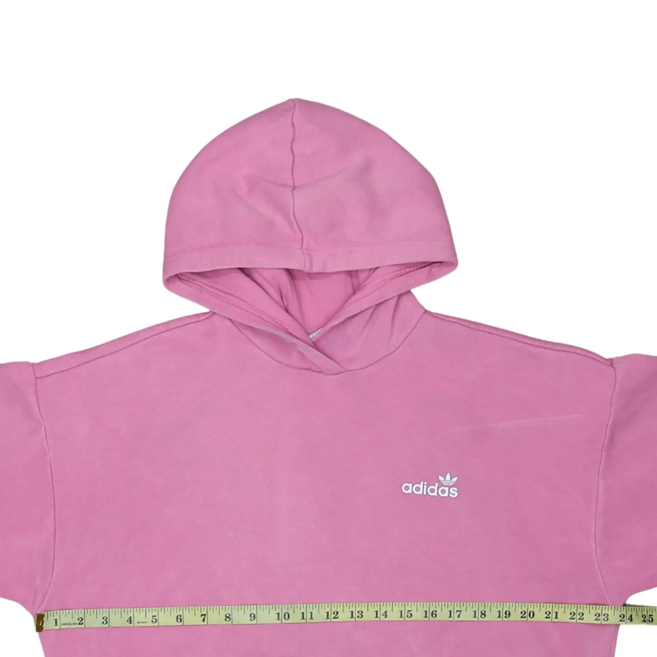 Adidas 90's Drawstring Pockets Pullover Hoodie Medium Pink sold by Vintage Club product image thumbnail 5