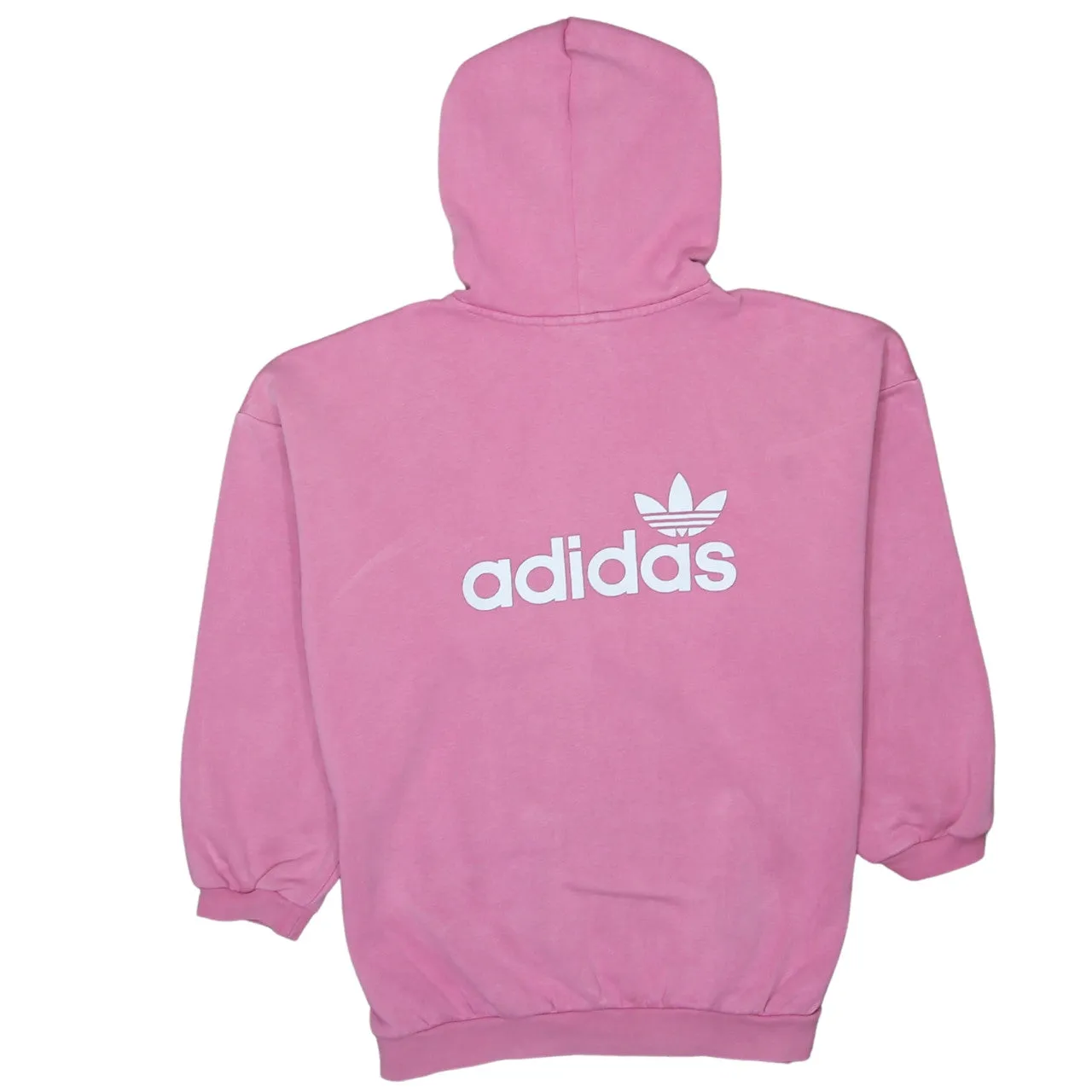 Adidas 90's Drawstring Pockets Pullover Hoodie Medium Pink sold by Vintage Club product image thumbnail 2