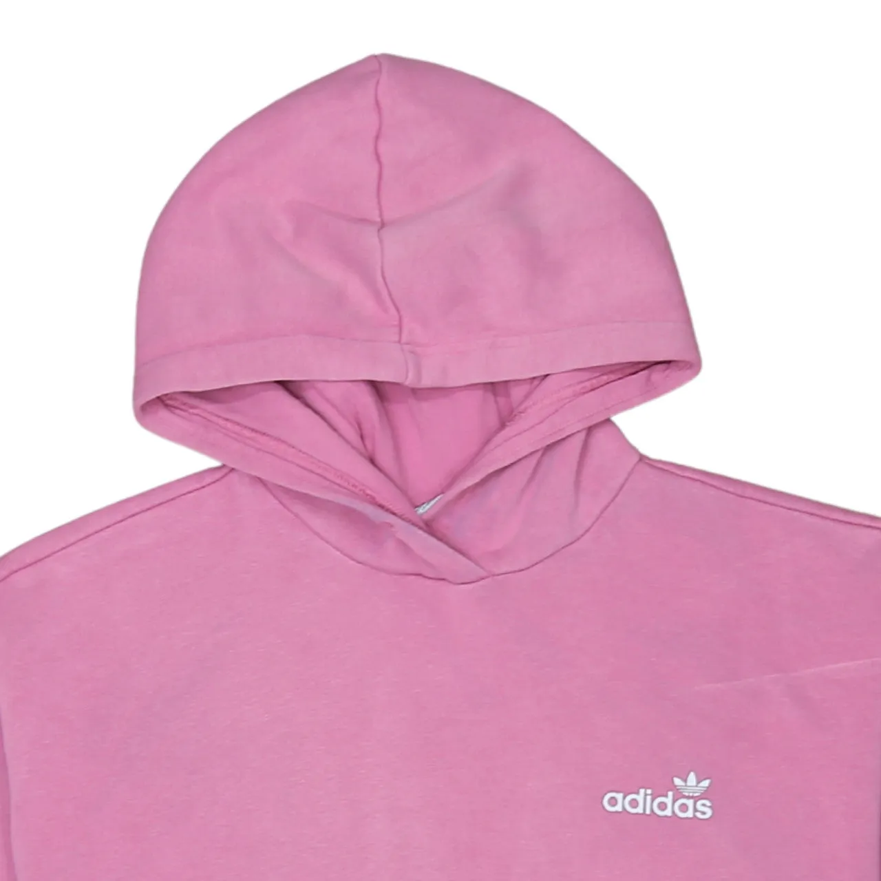 Adidas 90's Drawstring Pockets Pullover Hoodie Medium Pink sold by Vintage Club product image thumbnail 3