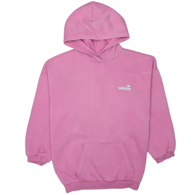 Adidas 90's Drawstring Pockets Pullover Hoodie Medium Pink sold by Vintage Club