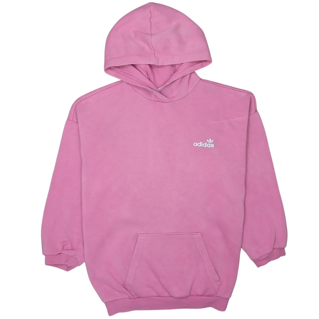 Adidas 90's Drawstring Pockets Pullover Hoodie Medium Pink sold by Vintage Club