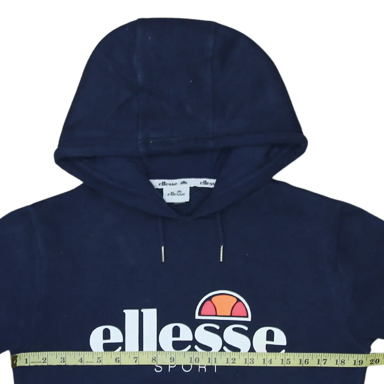 Ellesse Navy Blue Hoodie Women’s Small Printed Sport Logo Front Pocket Pullover Sweatshirt sold by Vintage Club product image thumbnail 5